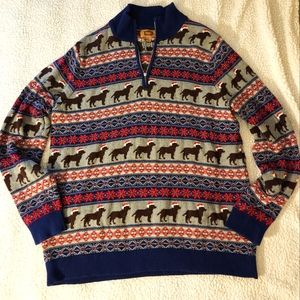 Ugly Christmas Sweater. Dogs with Santa hats.  The Foundry. 2XL
